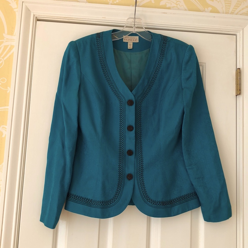 Perfect for the holidays. Adriana Pappel top Color teal